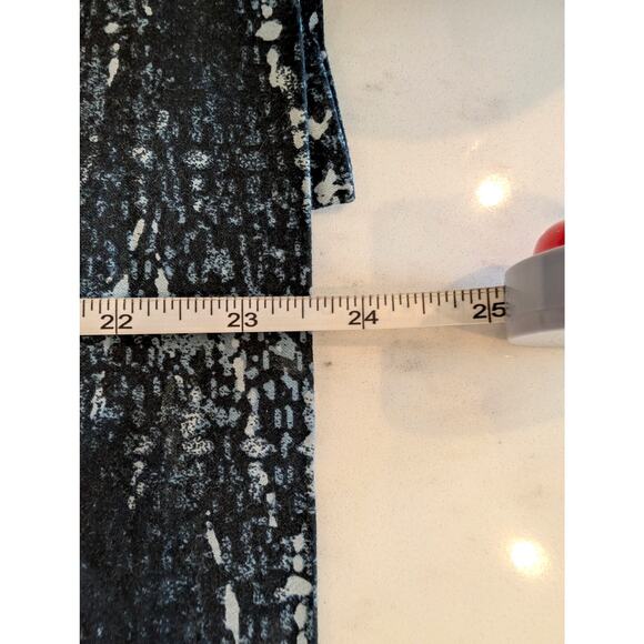 Grace Black Gray Abstract Print Cotton Pencil Skirt Size 6 Back Slit Lined - Picture 5 of 6